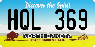 ND license plate HQL369