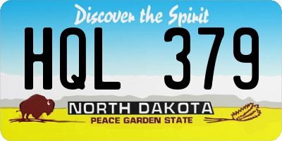 ND license plate HQL379