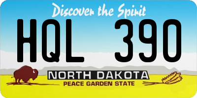 ND license plate HQL390