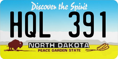 ND license plate HQL391