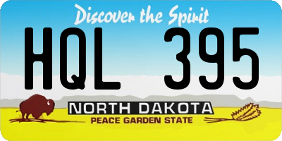 ND license plate HQL395