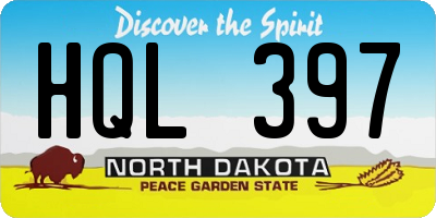 ND license plate HQL397
