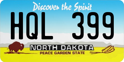 ND license plate HQL399
