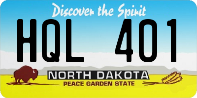 ND license plate HQL401