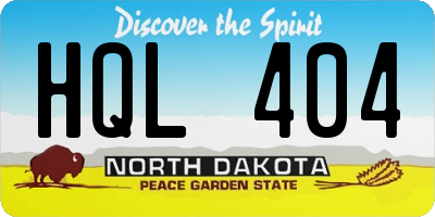 ND license plate HQL404