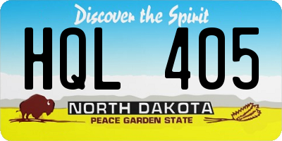 ND license plate HQL405