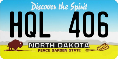ND license plate HQL406