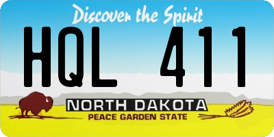 ND license plate HQL411