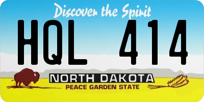 ND license plate HQL414