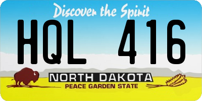 ND license plate HQL416
