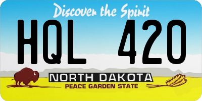 ND license plate HQL420