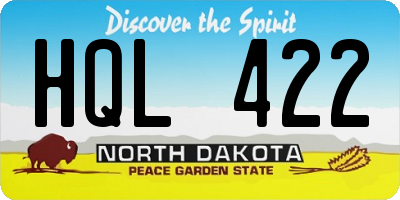 ND license plate HQL422