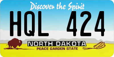 ND license plate HQL424