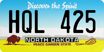 ND license plate HQL425