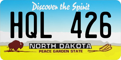 ND license plate HQL426