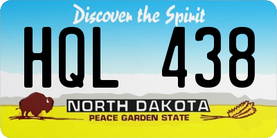 ND license plate HQL438