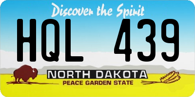 ND license plate HQL439
