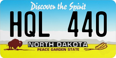 ND license plate HQL440
