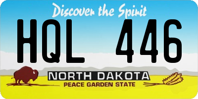 ND license plate HQL446