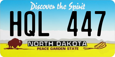 ND license plate HQL447