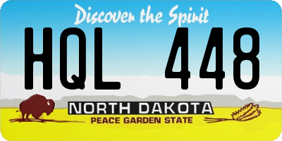 ND license plate HQL448