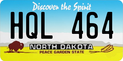 ND license plate HQL464