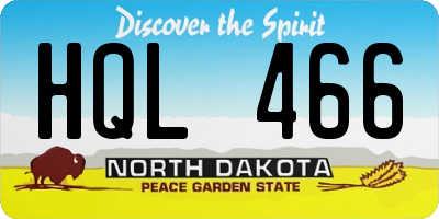 ND license plate HQL466