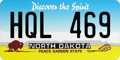 ND license plate HQL469