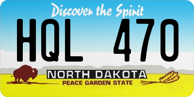 ND license plate HQL470