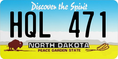 ND license plate HQL471