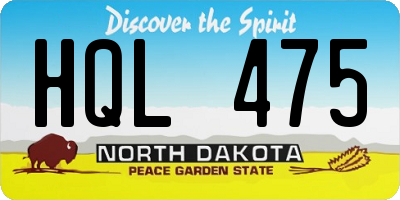 ND license plate HQL475
