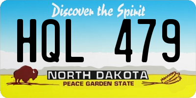 ND license plate HQL479