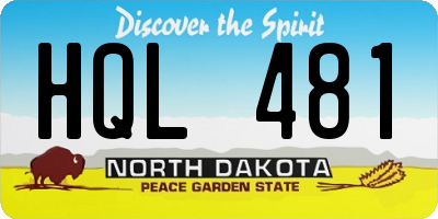 ND license plate HQL481