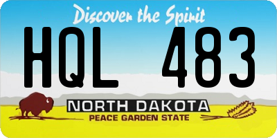 ND license plate HQL483