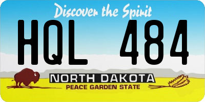 ND license plate HQL484