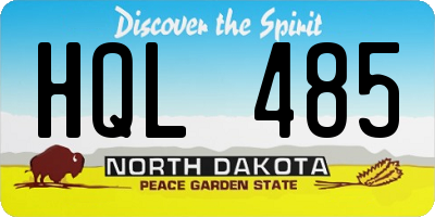 ND license plate HQL485
