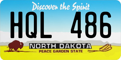 ND license plate HQL486