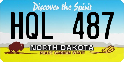 ND license plate HQL487