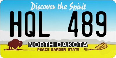 ND license plate HQL489