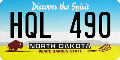 ND license plate HQL490