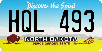 ND license plate HQL493
