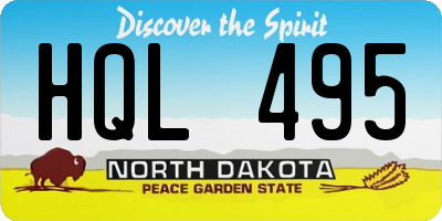 ND license plate HQL495