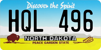 ND license plate HQL496