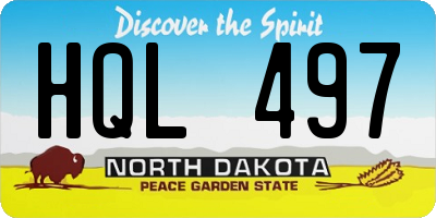 ND license plate HQL497