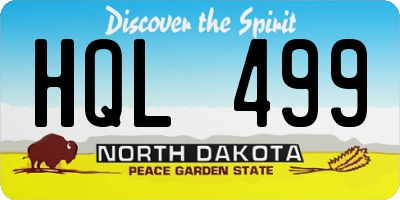 ND license plate HQL499