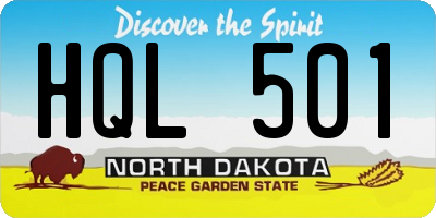 ND license plate HQL501