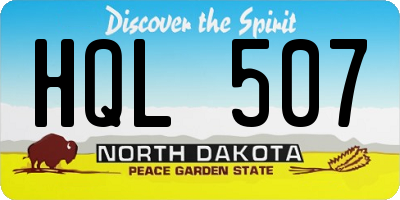 ND license plate HQL507