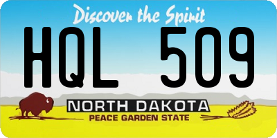 ND license plate HQL509