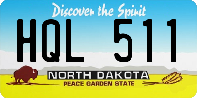 ND license plate HQL511