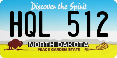 ND license plate HQL512